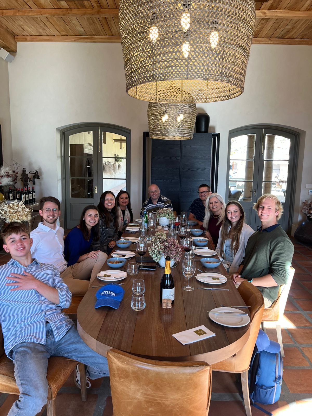 Families celebrating the engagement together